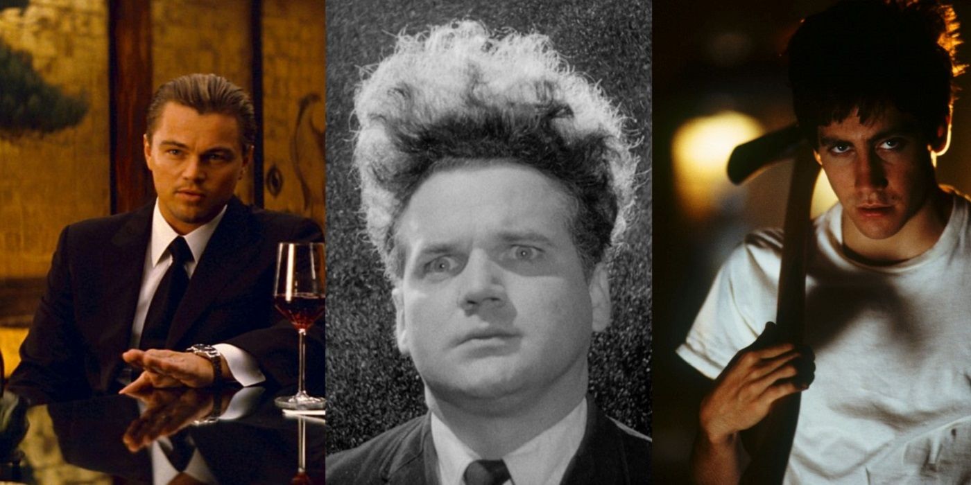 Split image of characters from Inception, Eraserhead and Donnie Darko