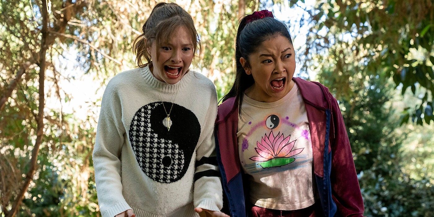 Two young women screaming in Boo, Bitch