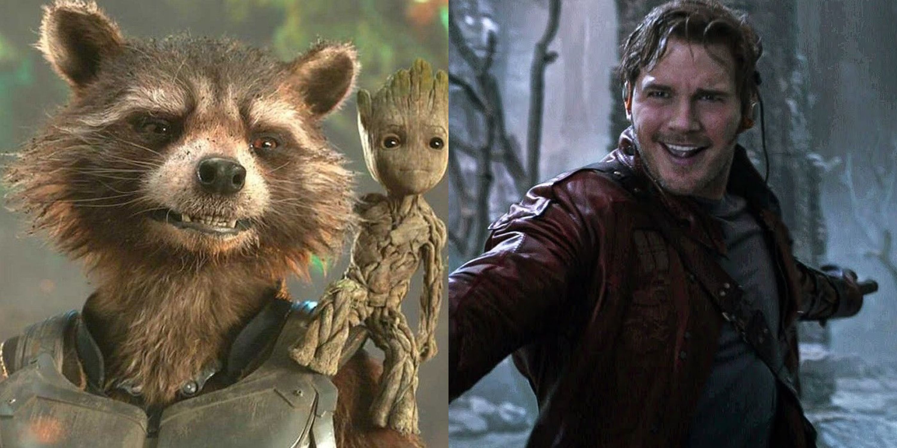 Featured image Rocket Raccoon with Groot on his shoulder and Chris Pratt in Guardians of the Galaxy
