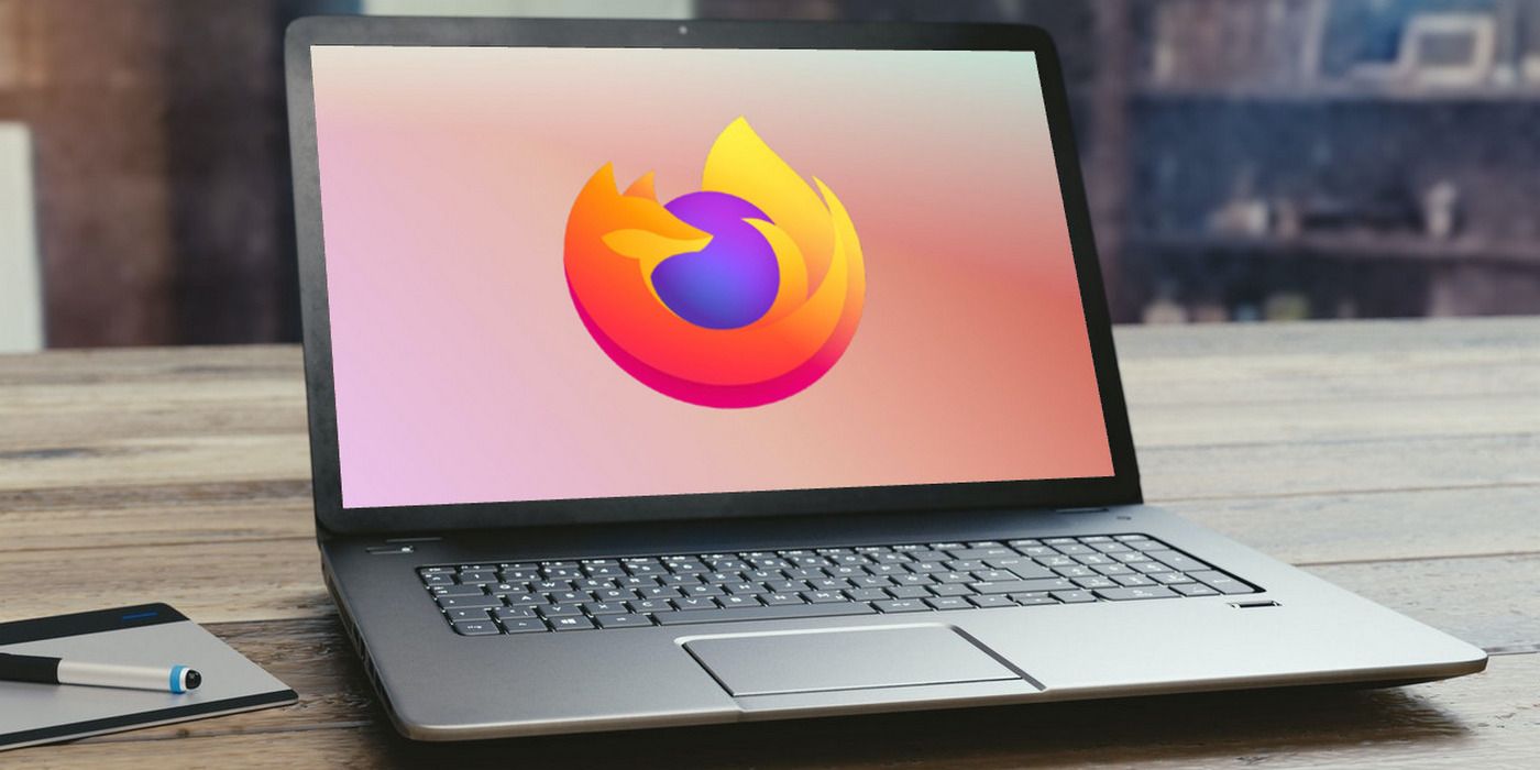 Firefox logo on a Windows laptop