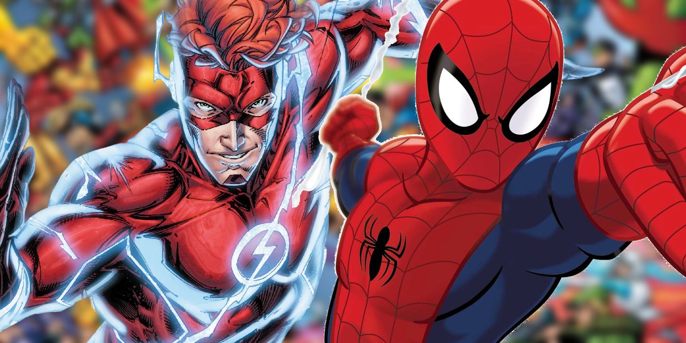 Flash and Spider-Man Marvel and DC.