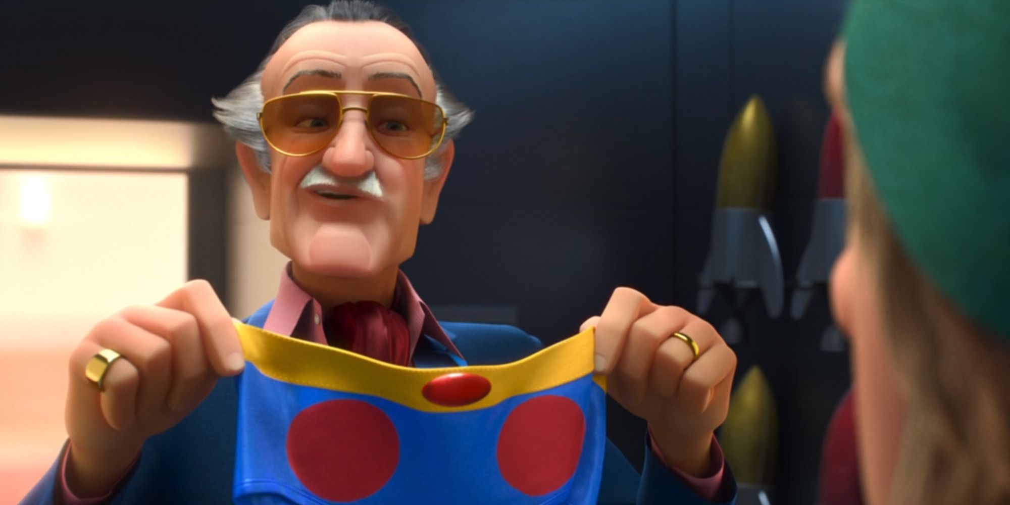 Fred reuniting with his father played by Stan Lee in Big Hero 6