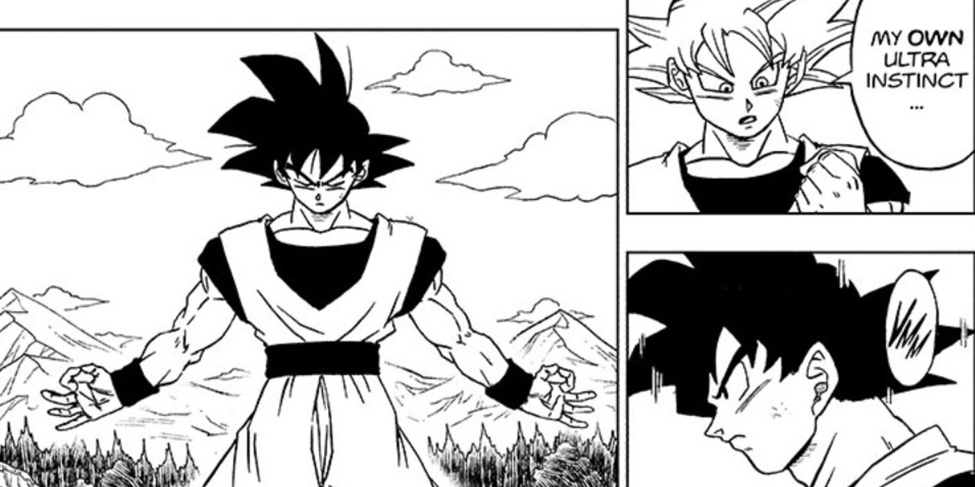 Goku thinks of how he can make his own Ultra Instinct after Vegeta gives him the idea in Dragon Ball Super chapter 85