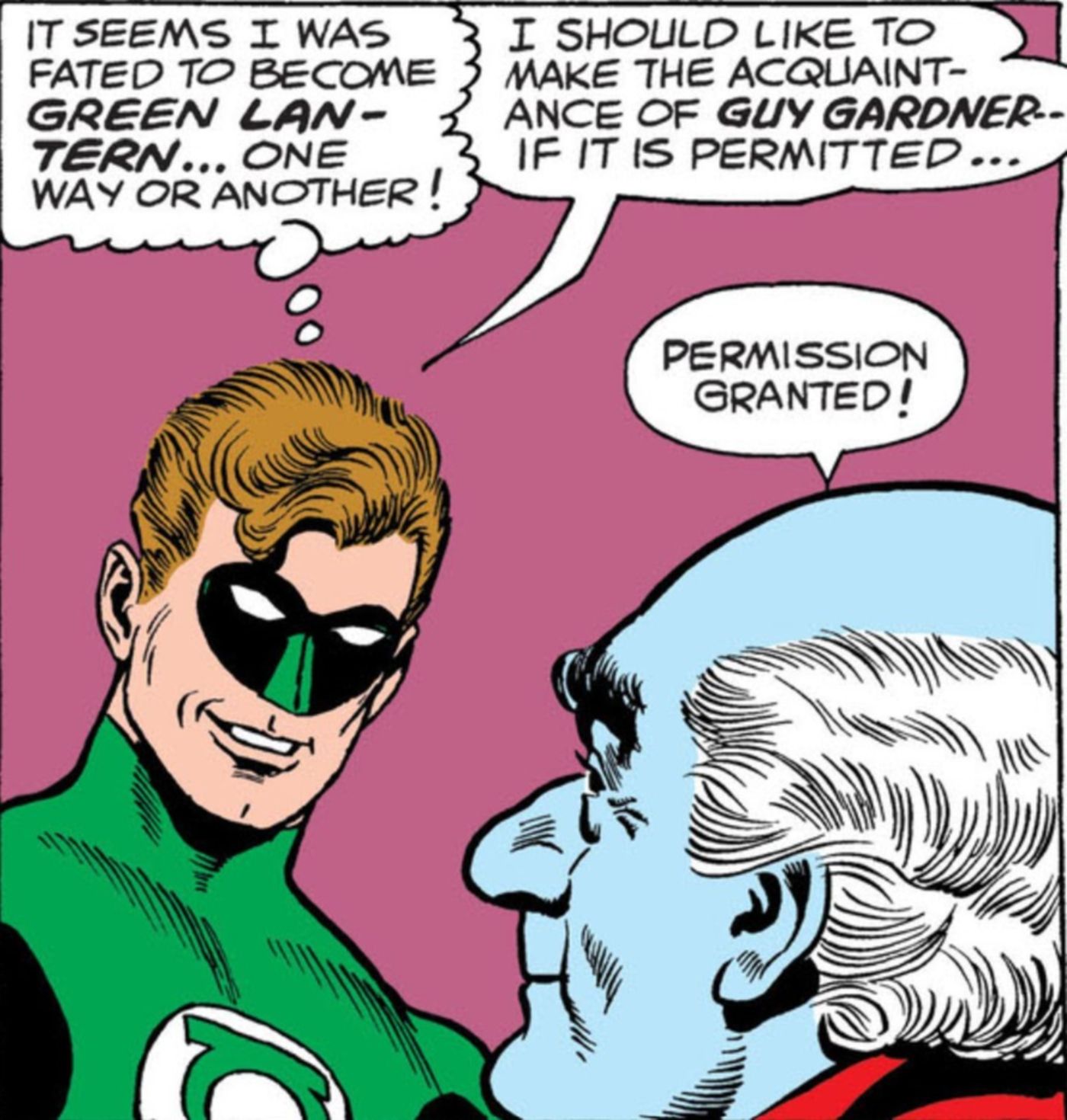 Green Lantern Hal Jordan on Guy Gardner DC Comics