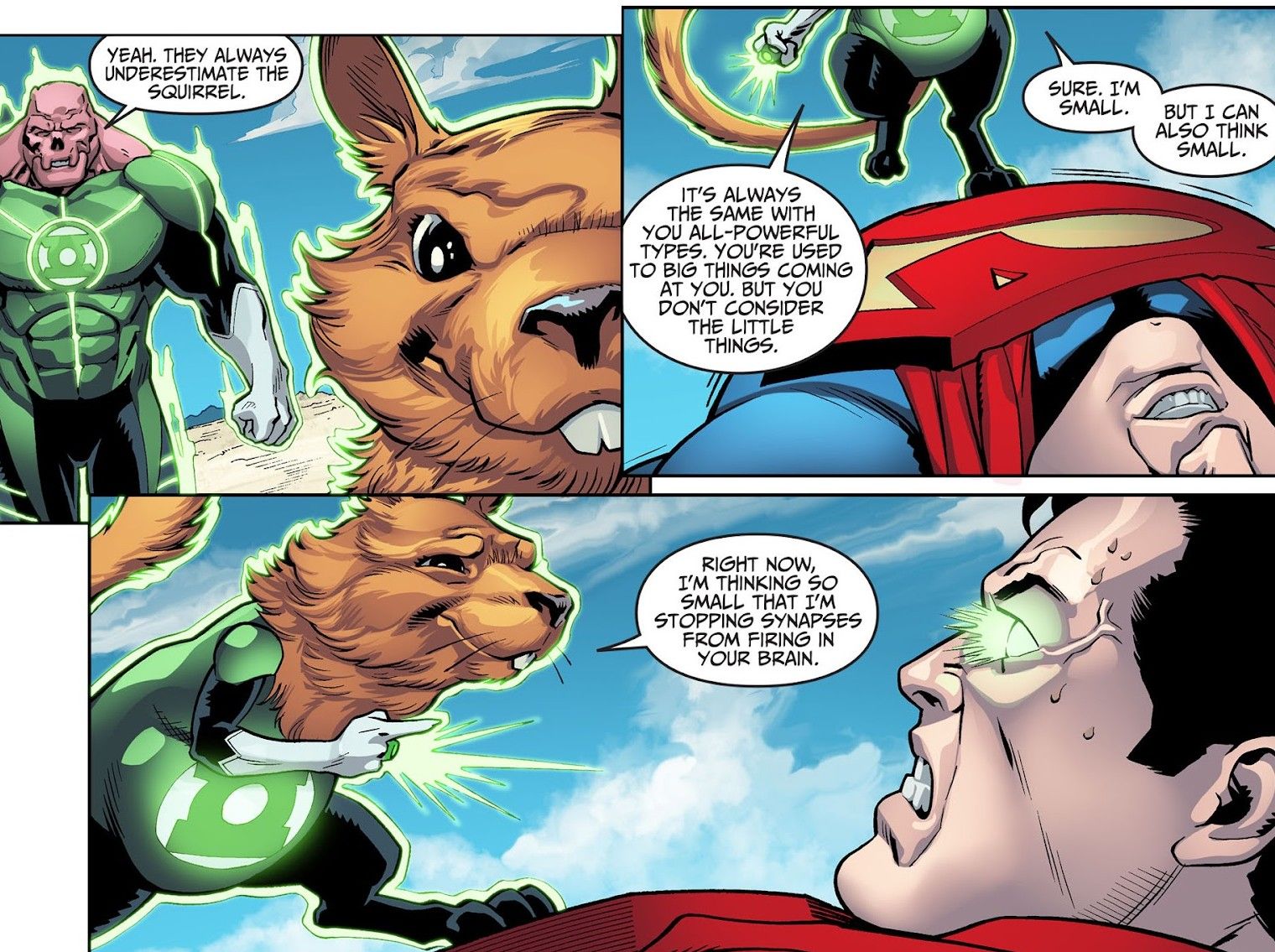 Green lantern squirrel vs superman