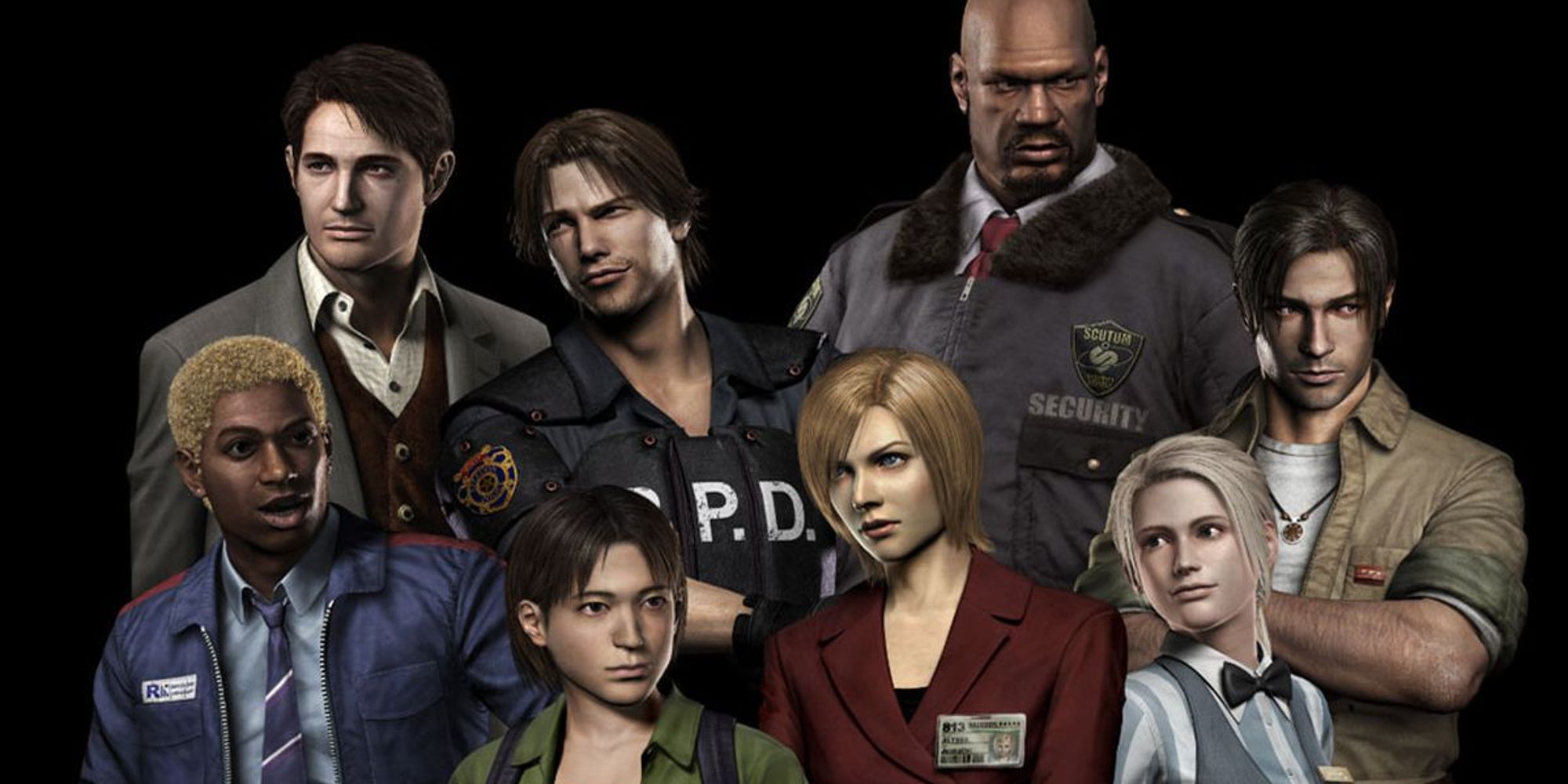 Group shot of all the characters in Resident Evil Outbreak