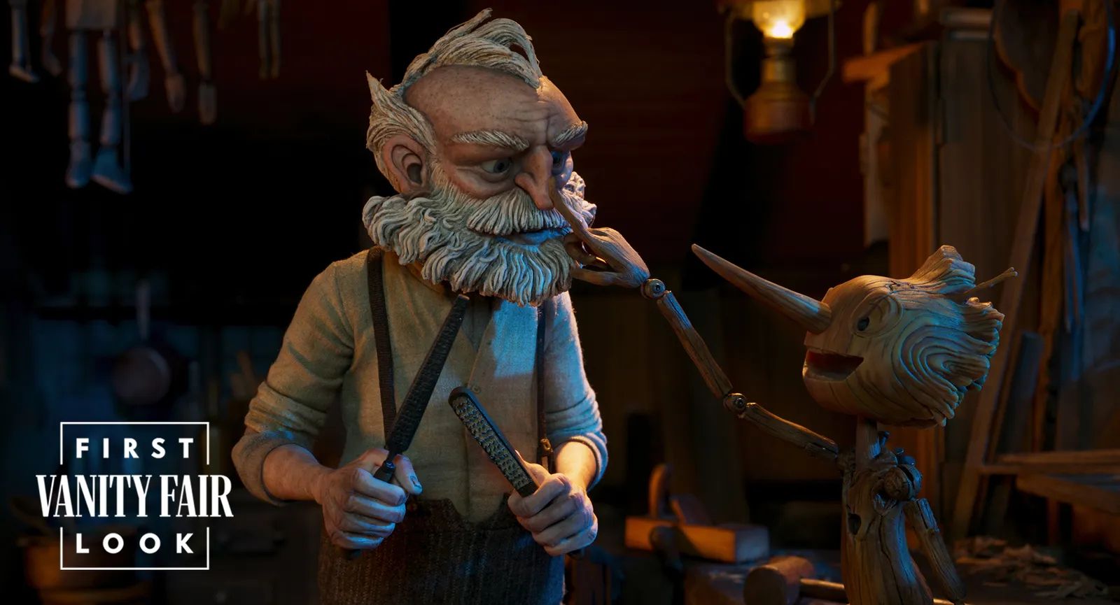 Guillermo Del Toro Pinocchio Vanity Fair First Look Geppetto