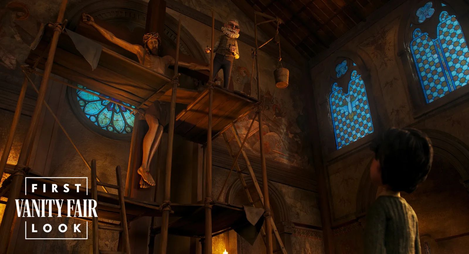 Guillermo Del Toro Pinocchio Vanity Fair First Look Scaffolding Church