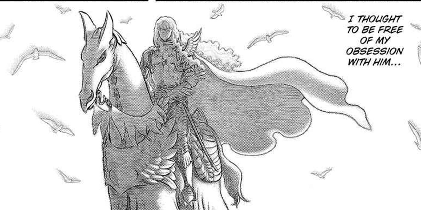 Guts says that he had hoped that his obsession with Griffith would have ended in Berserk chapter 345.