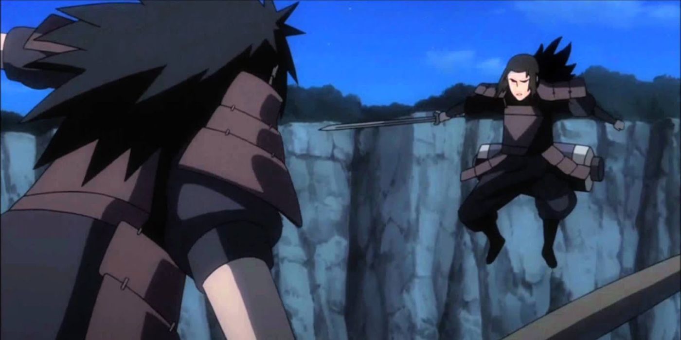Hashirama fighting Madama in Naruto.