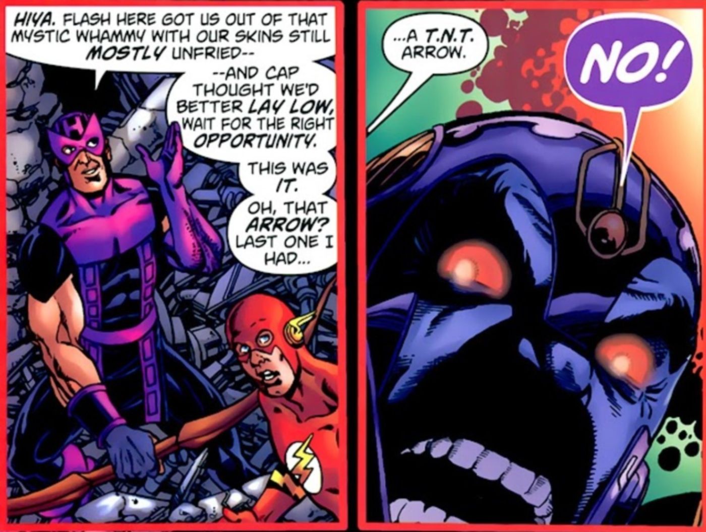 Hawkeye and Krona DC Marvel Comics