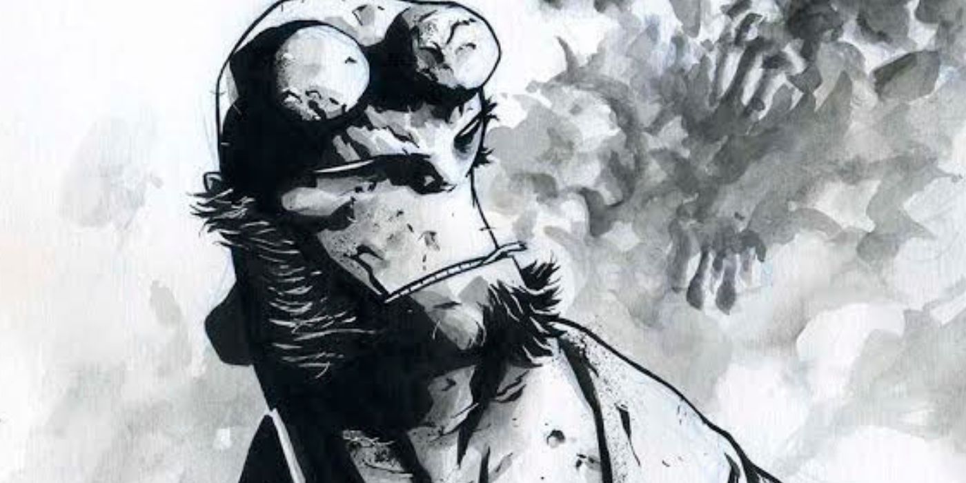 Hellboy looking to the distance in Marvel Comics.