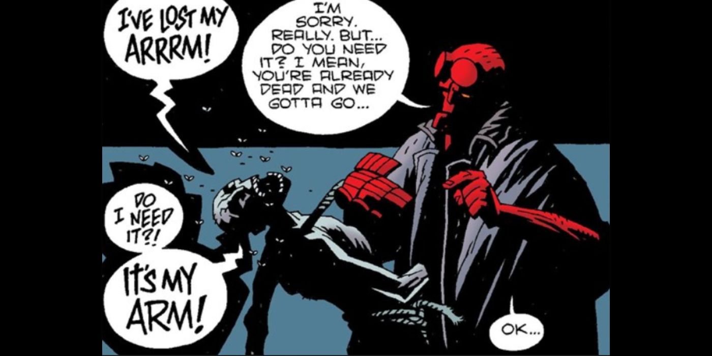 Hellboy comic panel. 