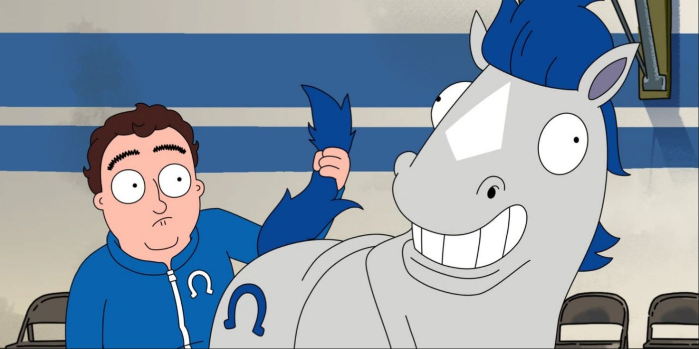 Ben Hopkins and the mascot in Hoops. 