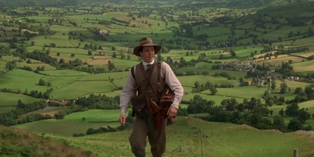 Hugh Grant on a mountain in The Englishman Who Went Up A Hill But Came Down A Mountain