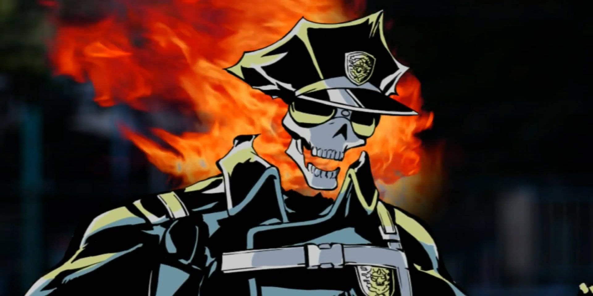 The titular character from the comedy anime series Inferno Cop.