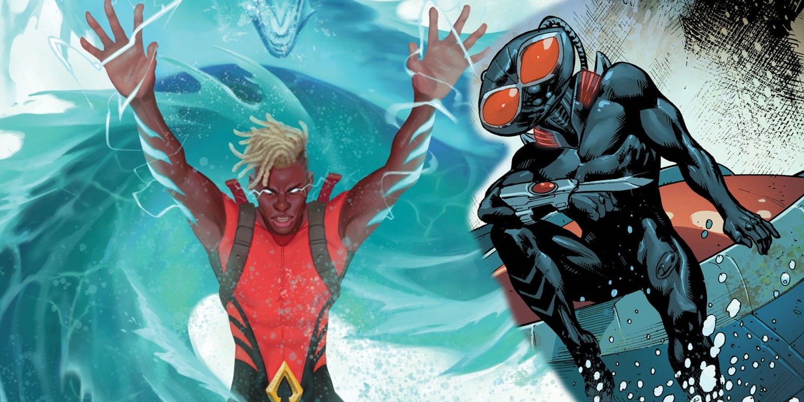 Jackson Hyde as Aquaman with Black Manta