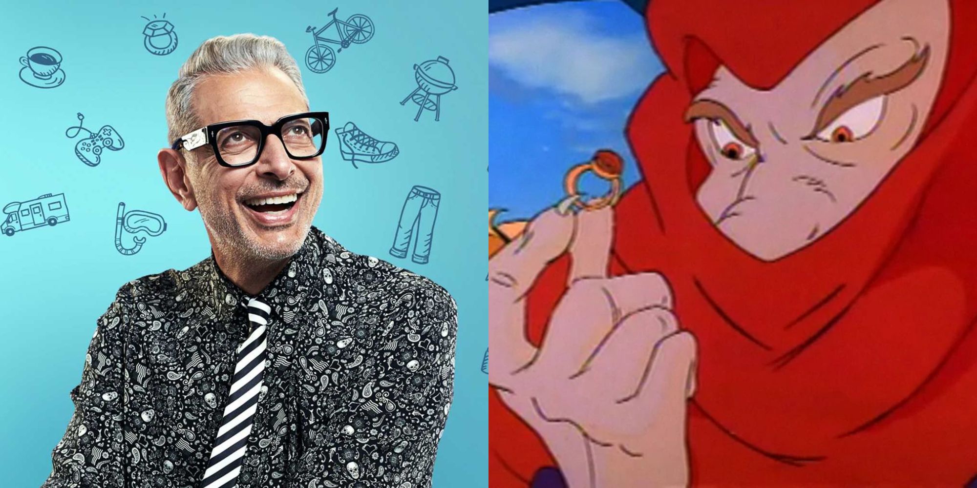 Split image of Jeff Goldblum & Verminous Skumm