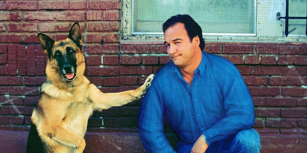 Jim Belushi and a pup in K-911