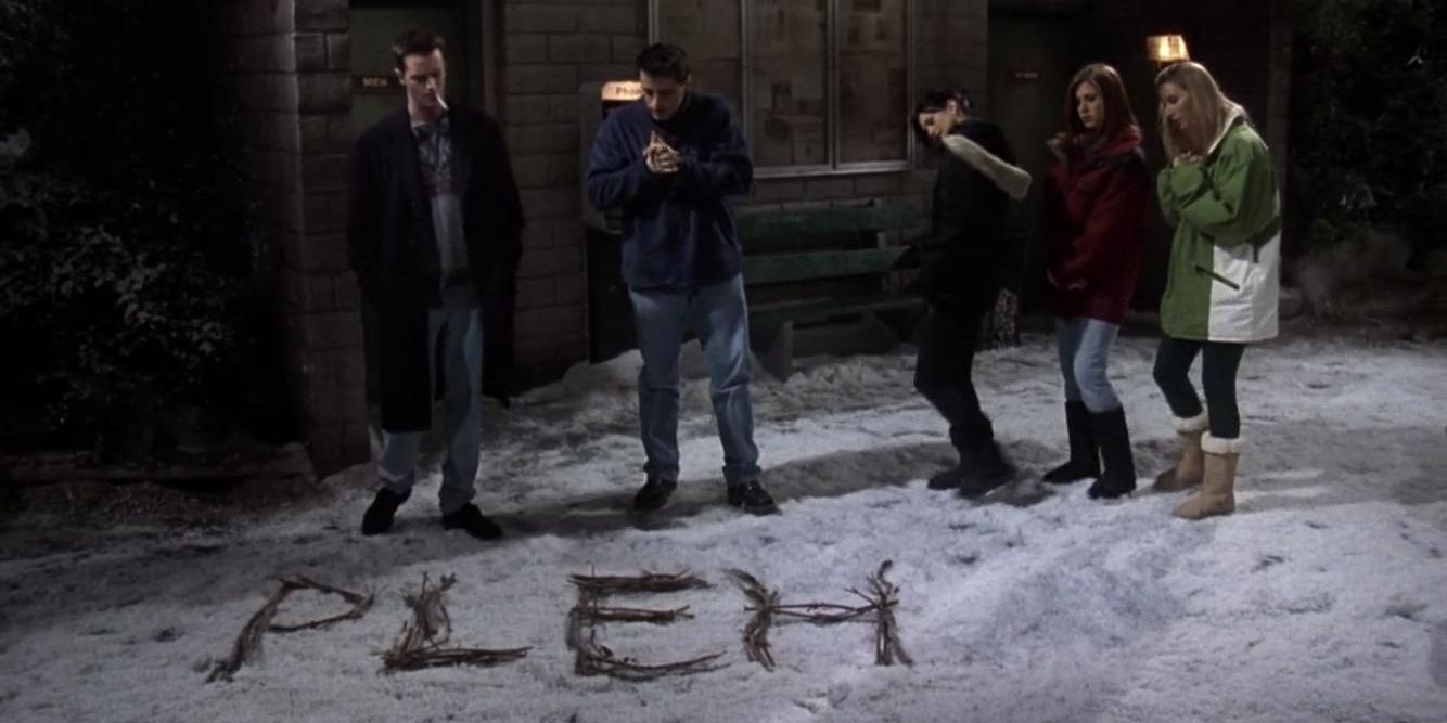 Joey makes a Help sign in Friends