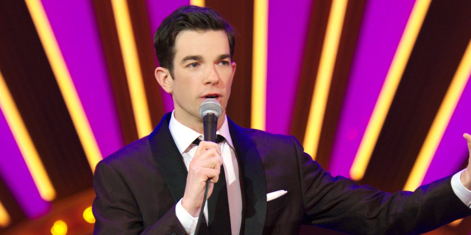 John Mulaney gestures for emphasis in Kid Gorgeous