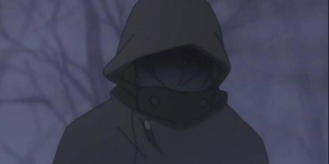 A hooded figure at night in Sword Art Online.