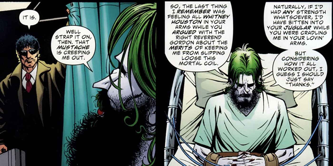 Joker talking to Bruce Wayne in Batman Cacophony.