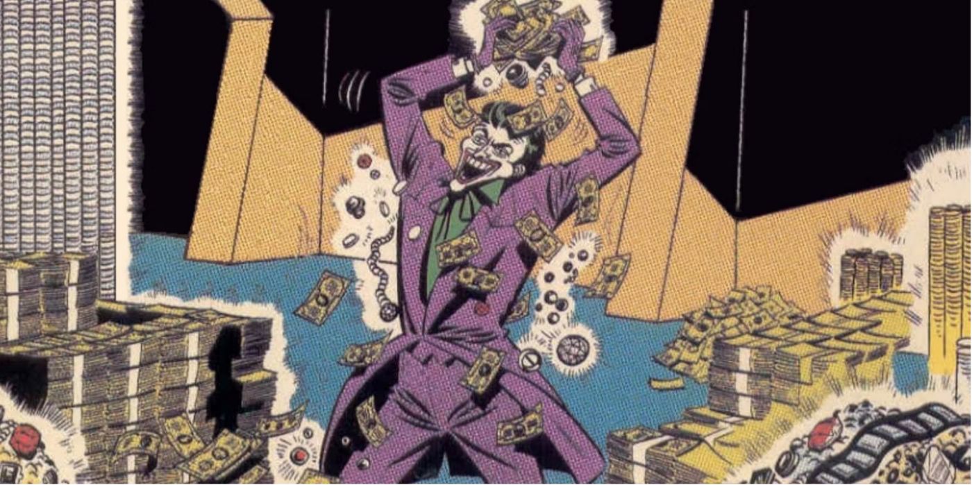 Joker playing with his money in Joker&rsquo;s Millions.