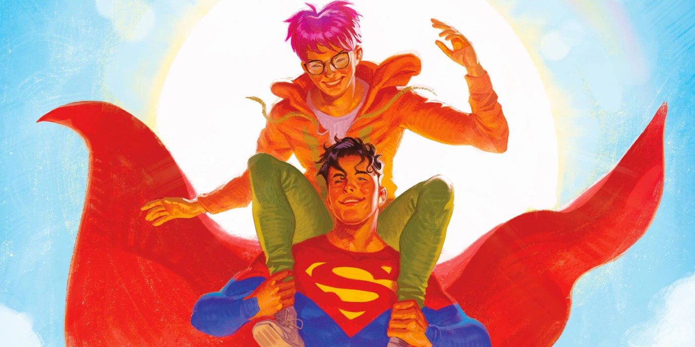 Jon Kent's Superman and his boyfriend Jay Nakamura on the Pride variant cover of Superman Son of Kal-El #12