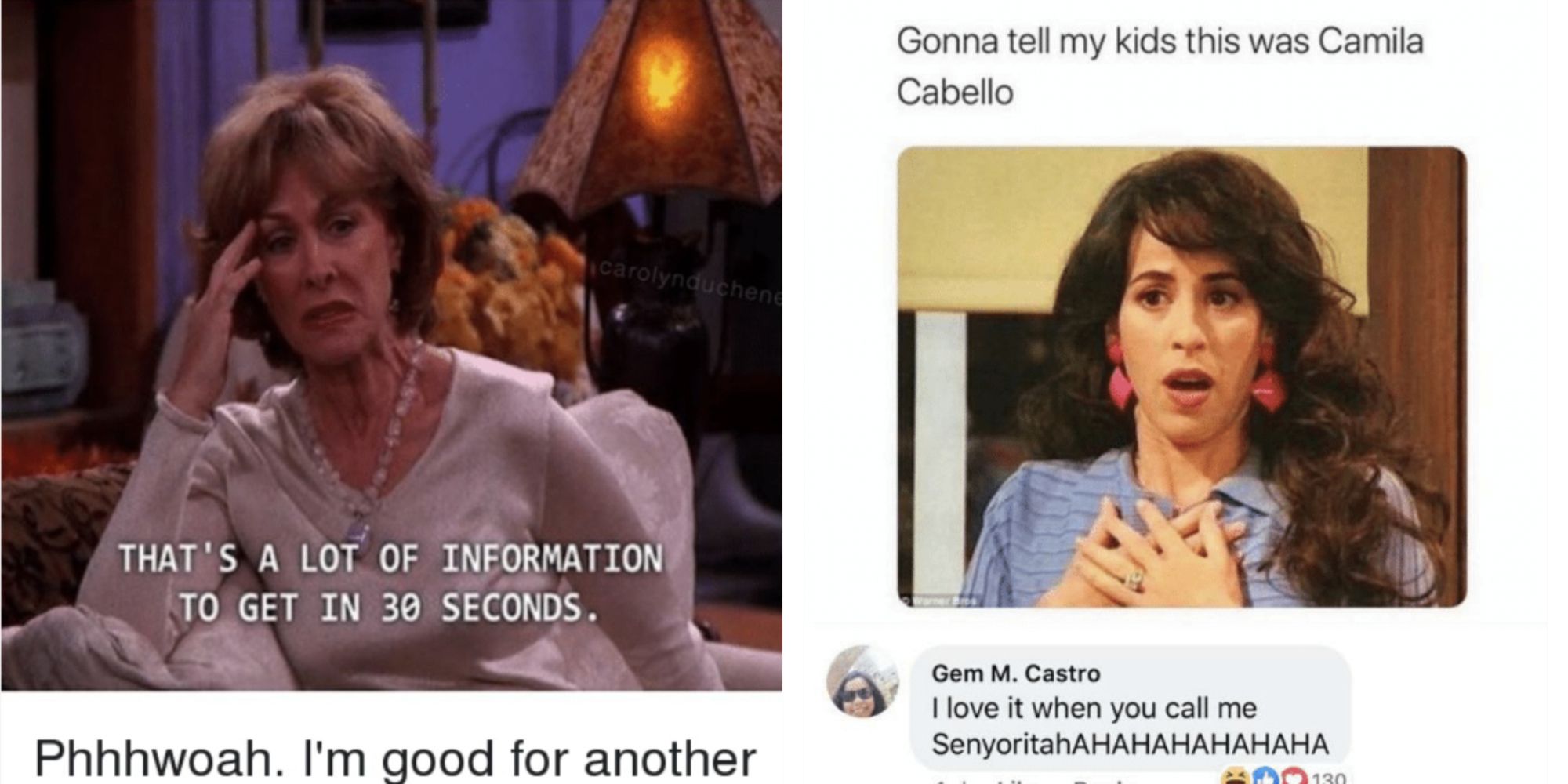 Split feature image showing memes of Friends supporting characters like Judy Geller and Janice Litman-Goralnik