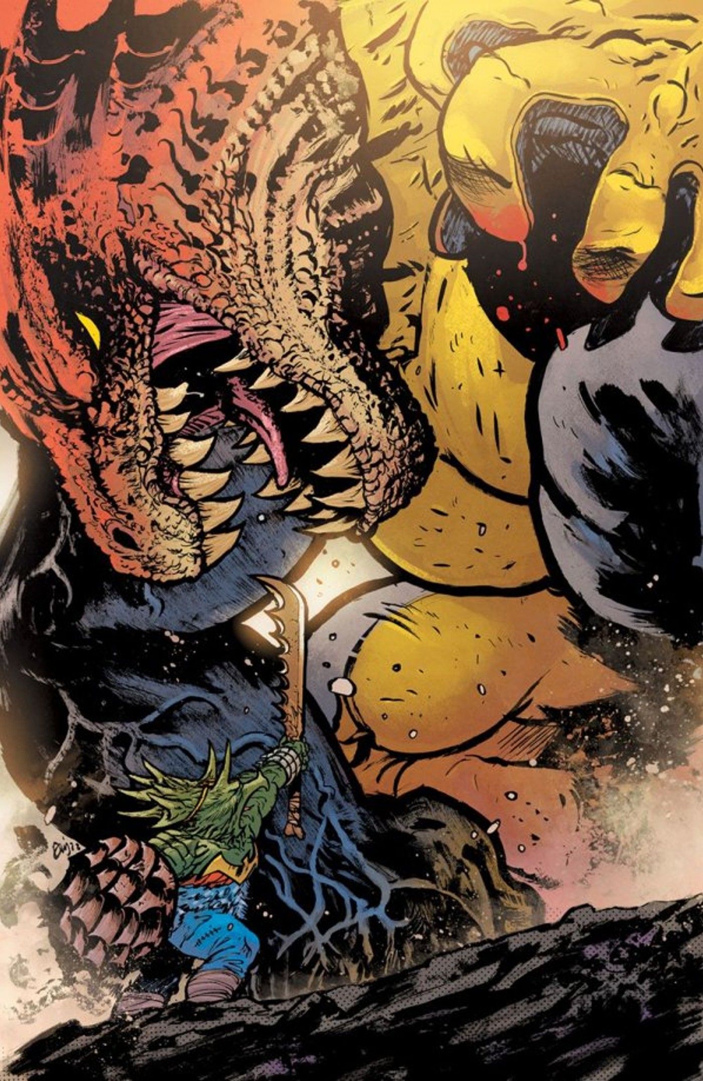 Cover for DC's Jurassic League #3, featuring dinosaur versions of Wonder Woman and Giganta