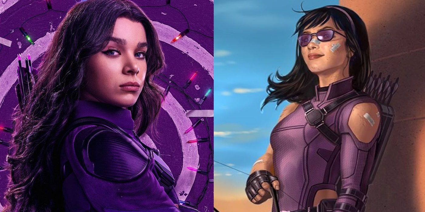 Hailee Steinfeld poster for Hawkeye and Kate Bishop in comics