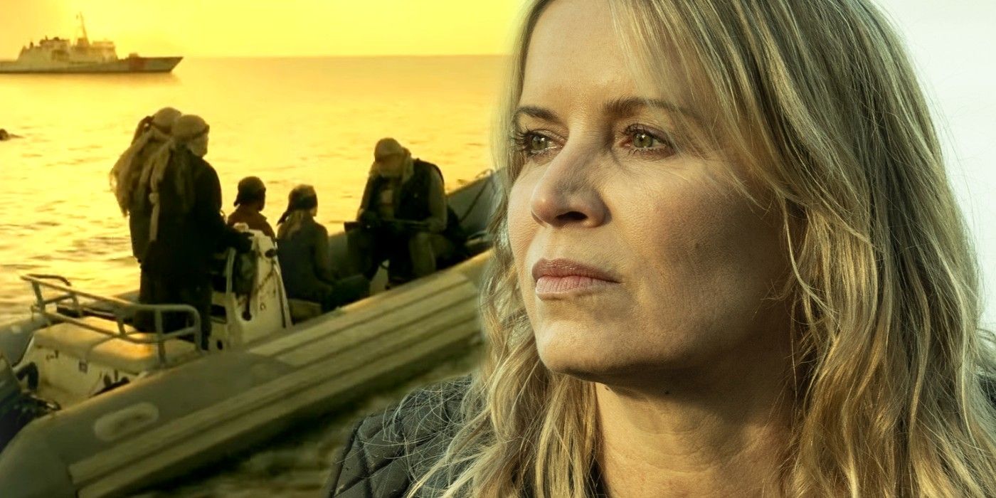 Kim Dickens as Madison Clark and PADRE boat in Fear The Walking Dead