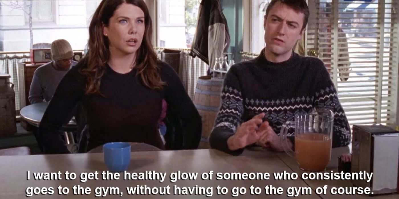 Kirk and Lorelai talk about the gym at Luke's on Gilmore Girls