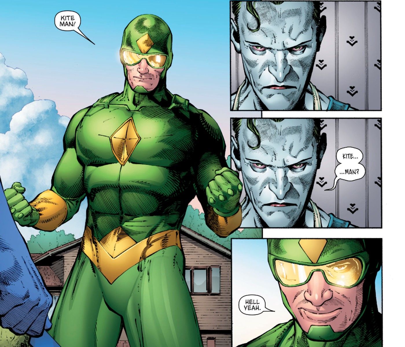 Kite Man says his catchphrase for the first time in the comics