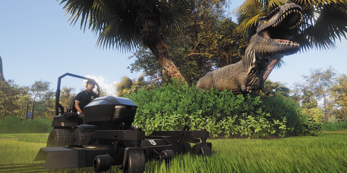 Lawn Mowing Simulator DLC Is Closest You'll Get To Mowing Jurassic Park
