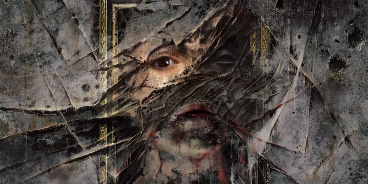 The Layers of Fear cover, with a painting of a woman's face tattered up and distorted.