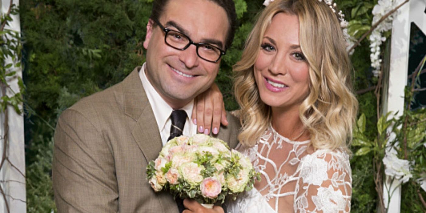 Leonard and Penny at their wedding in The Big Bang Theory
