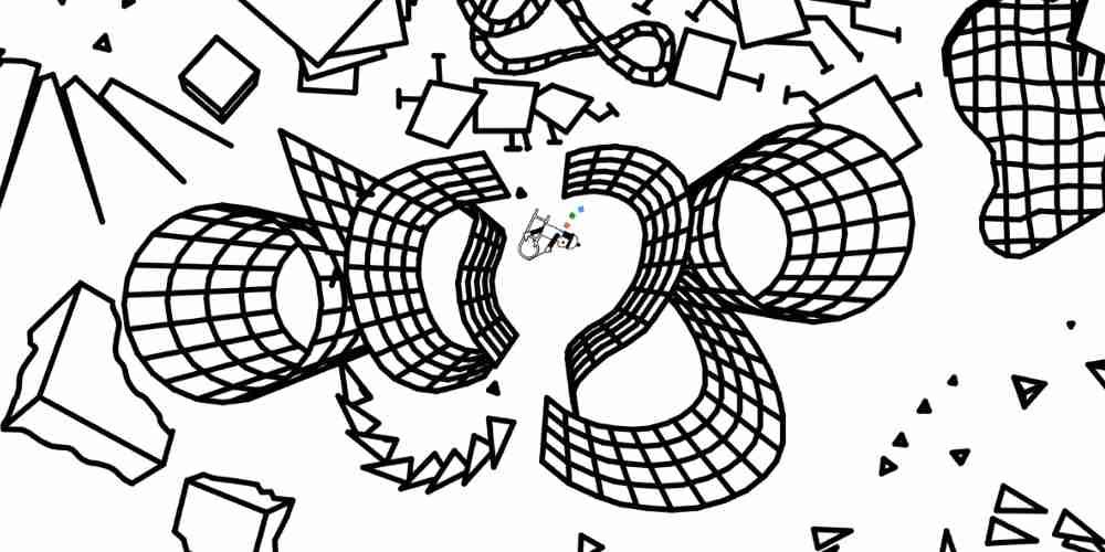 The Line Rider slides through some impressive looking shapes.