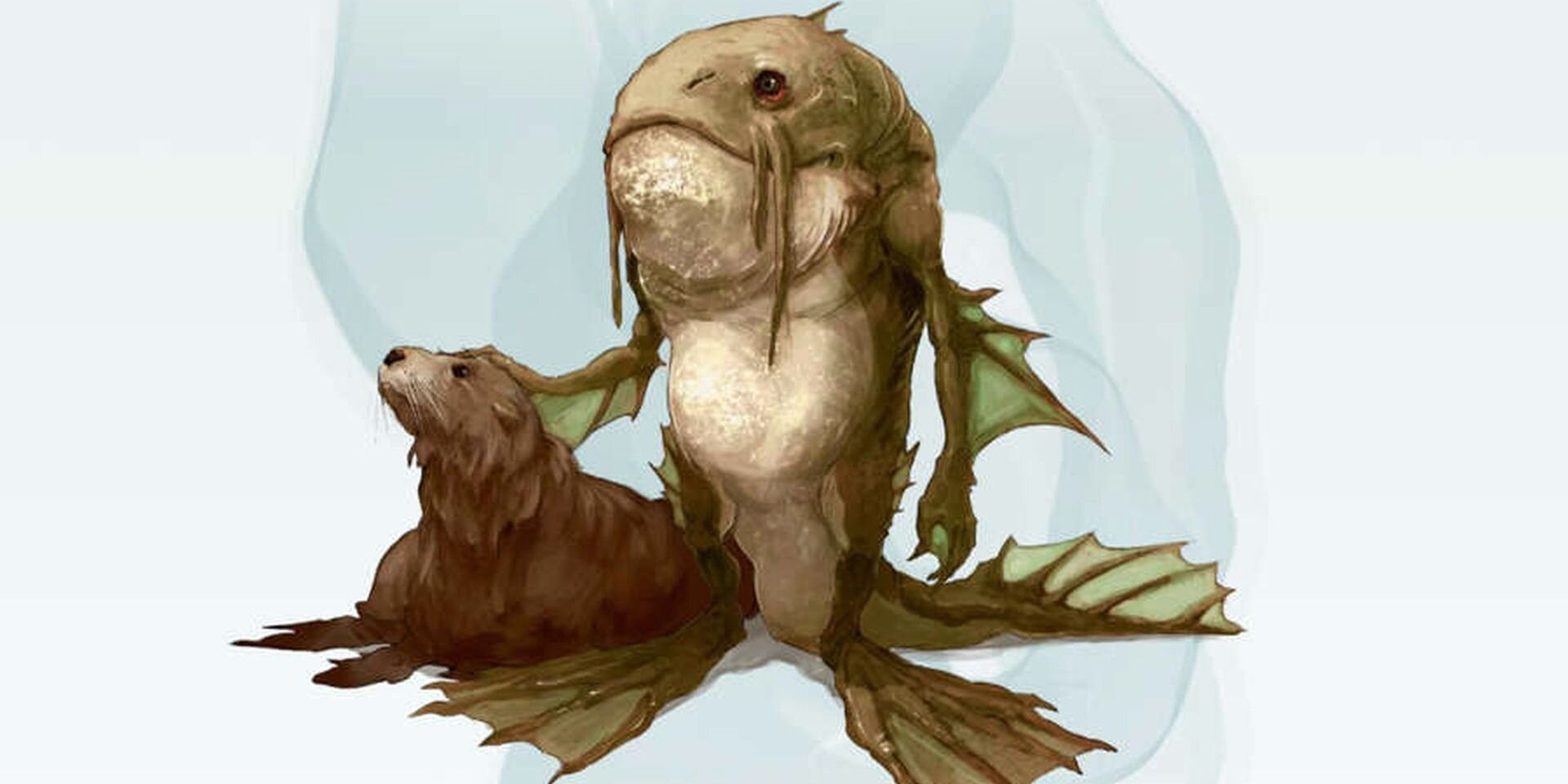 A Locathah and Seal from D&amp;D 5E