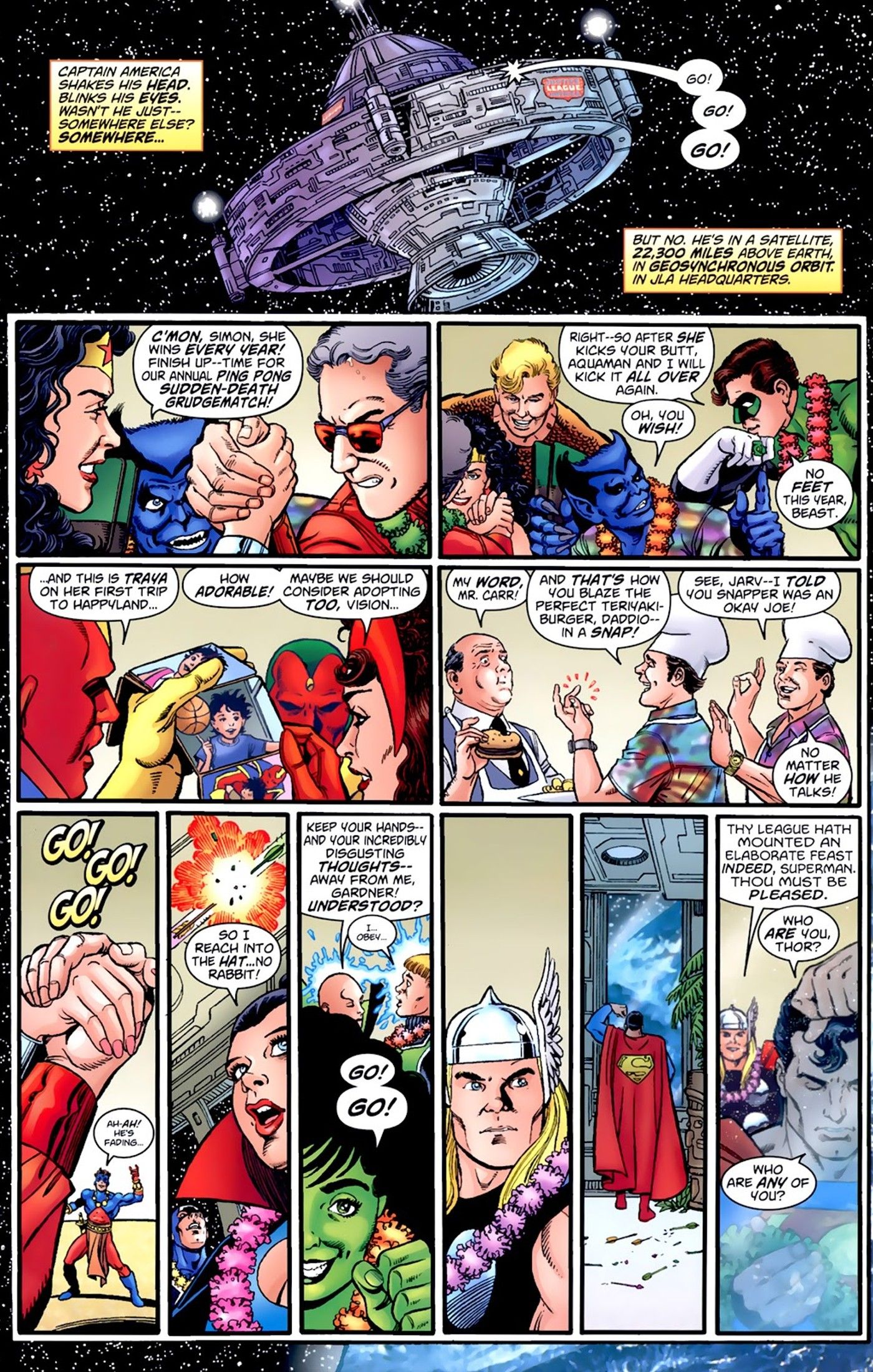 panels from JLA/Avengers #2