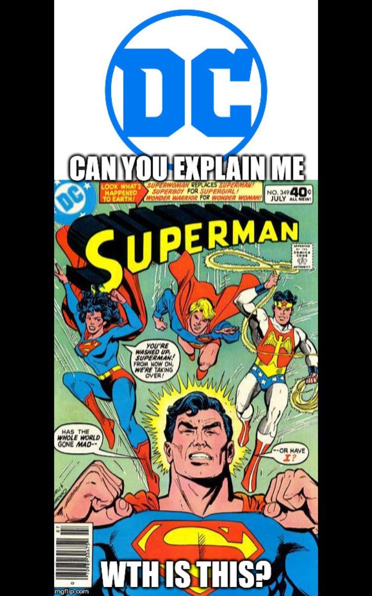 Meme featuring a Superman comic book cover