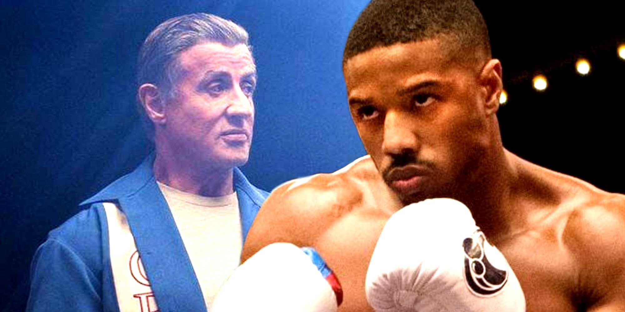 Michael B Jordan and Sylvester Stallone in Creed