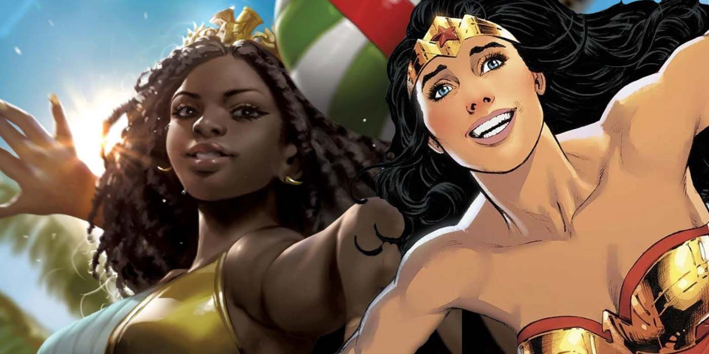 Nubia & Wonder Woman Swimsuit Costumes Show Off Fun Side of DC Heroes