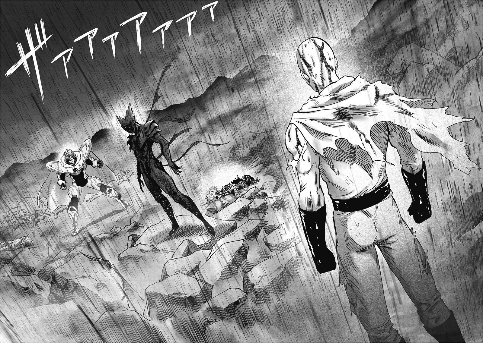 Saitama, Garou e Blast se enfrentam em One-Punch Man