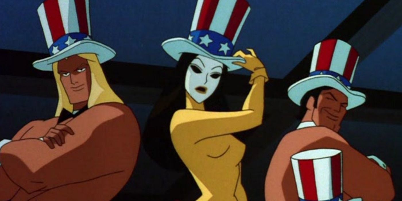 Page Monroe and her shirtless goons in Batman TAS.