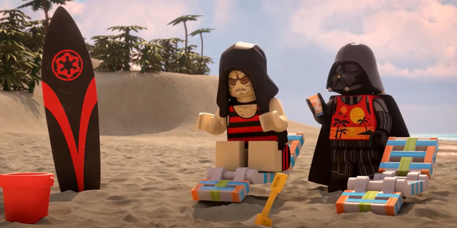 Palpatine and Darth Vader in LEGO Star Wars Summer Vacation