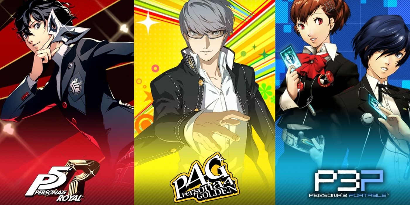 Key art for Atlus' announcement for P5R, P4G, and P3P ports.