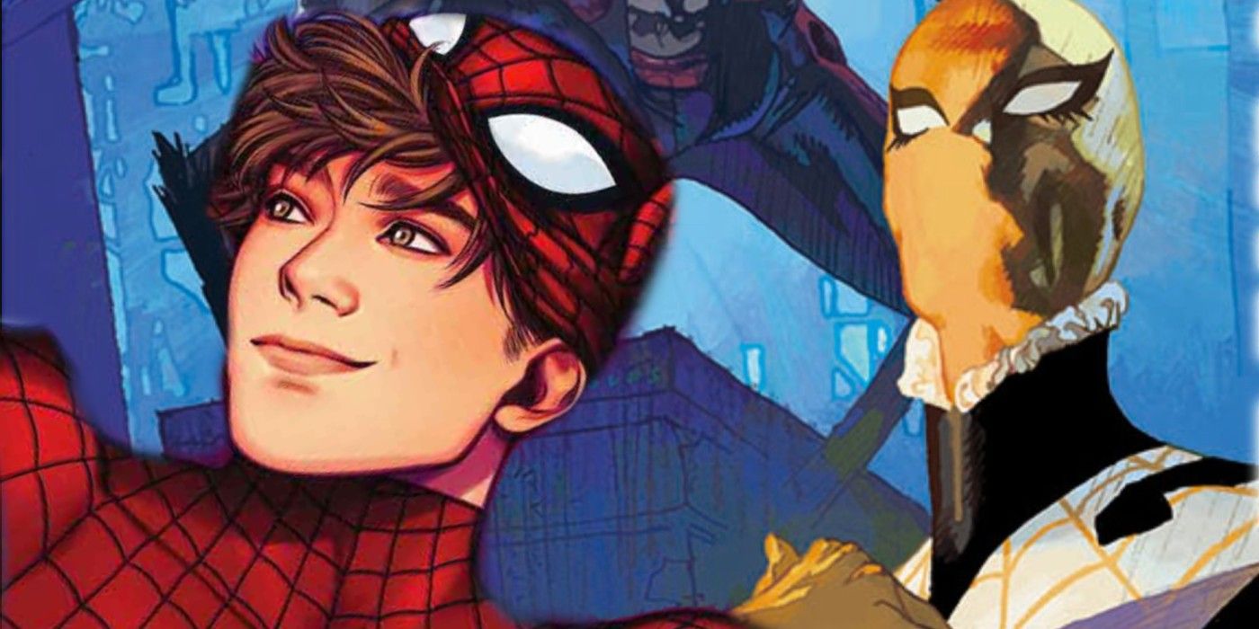 Spider-Man Peter Parker con el nuevo héroe araña LGBTQ Web-Weaver.