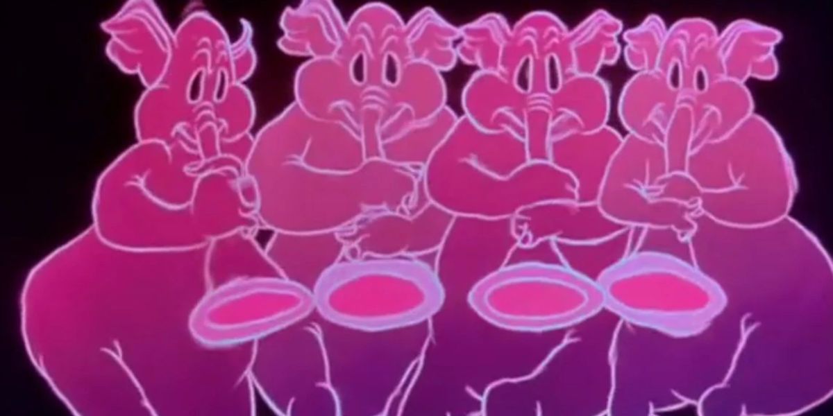 The pink elephants parade in Dumbo